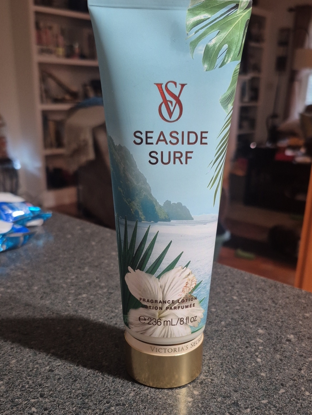 Victoria's Secret Seaside Surf Lotion - Light Blue & Gold Accent